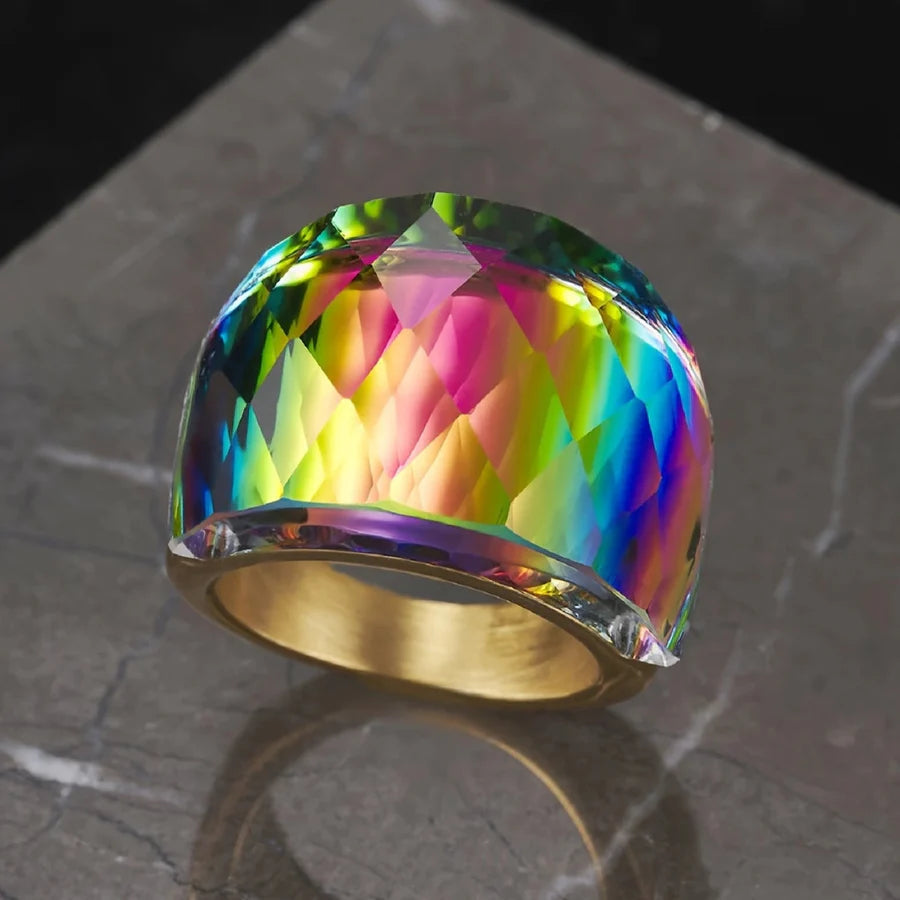 Glanzende Spectrum Ring | Goud