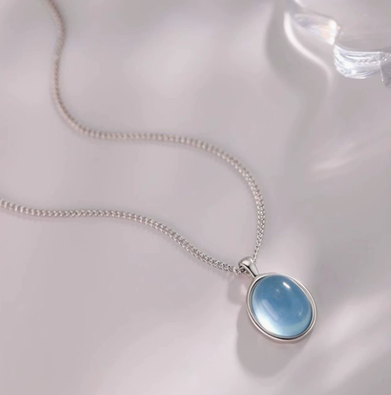 Antieke witte opalen halsketting | Witgoud