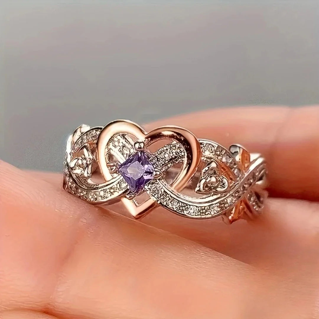 Violetheart gouden en zilveren ring | Gemengd goud