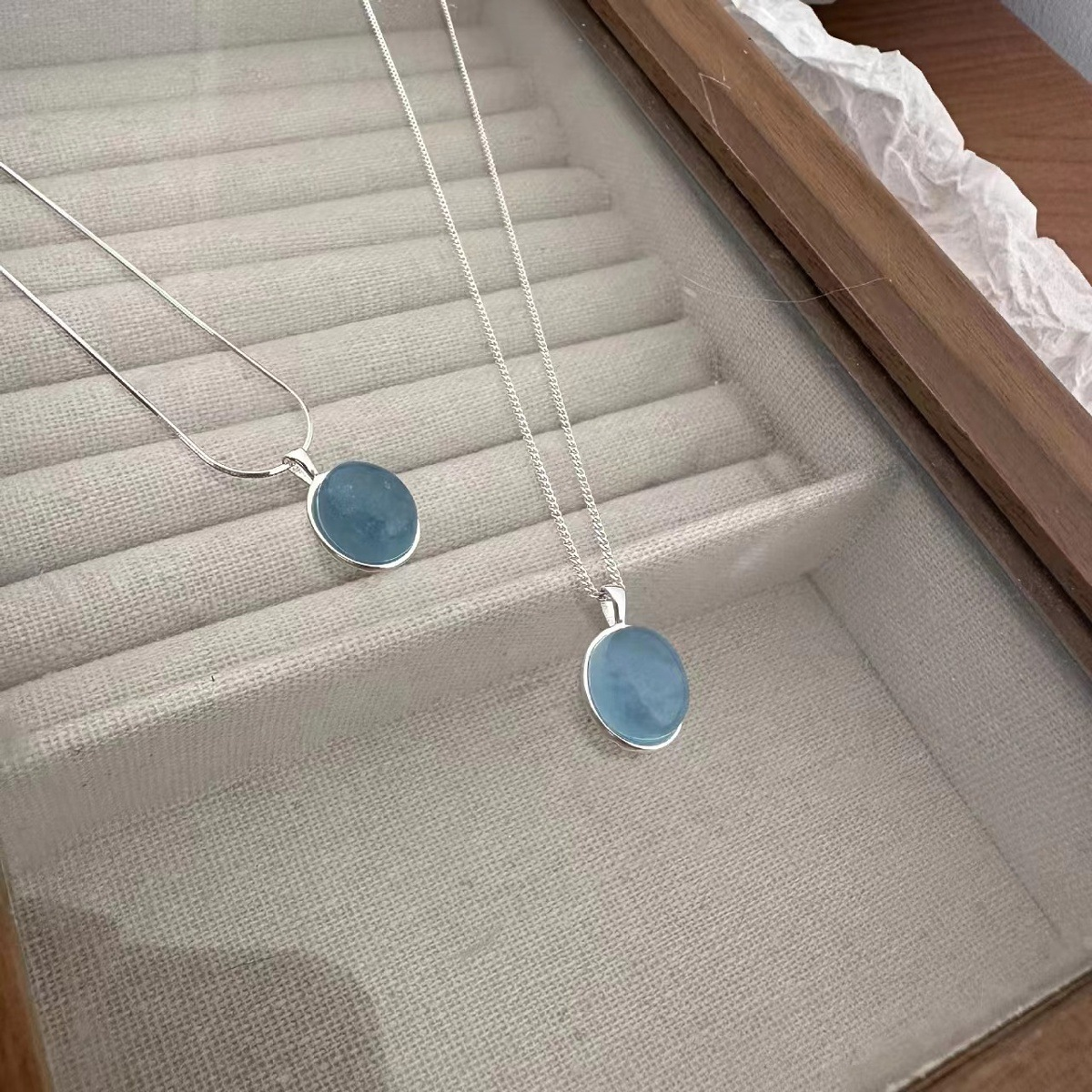 Antieke witte opalen halsketting | Witgoud