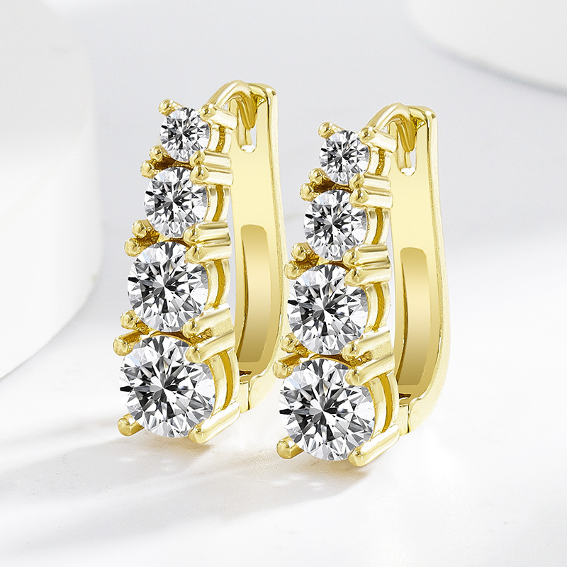 Carol oorbellen met vier stenen