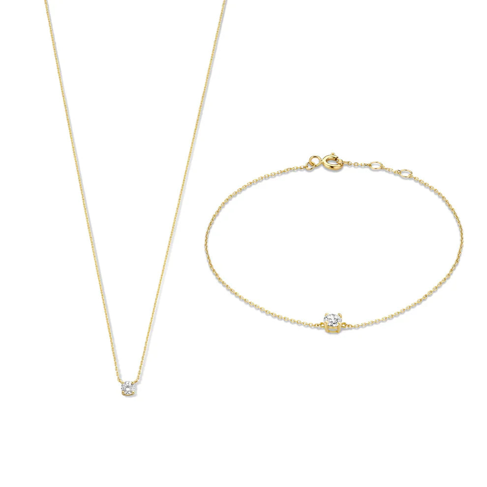 Cléa Moissanite stenen set | Goud