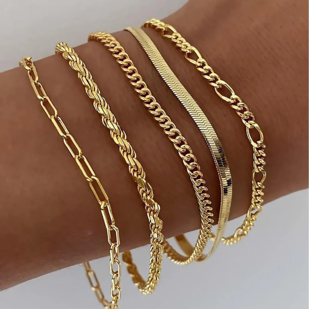 Ellis gouden armbandenset