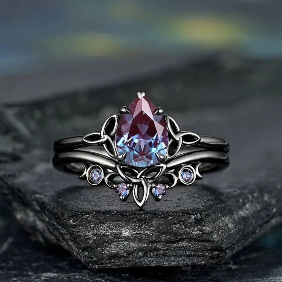 Ring met amethistlaag | Witgoud