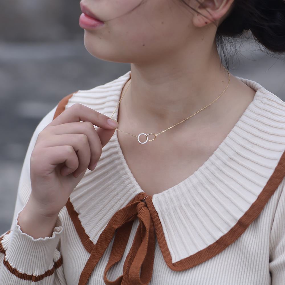 Ronde cirkel zirkonia ketting