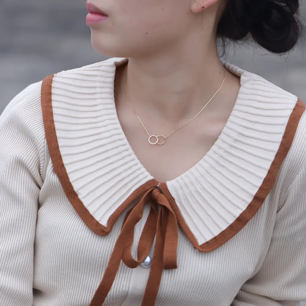 Ronde cirkel zirkonia ketting