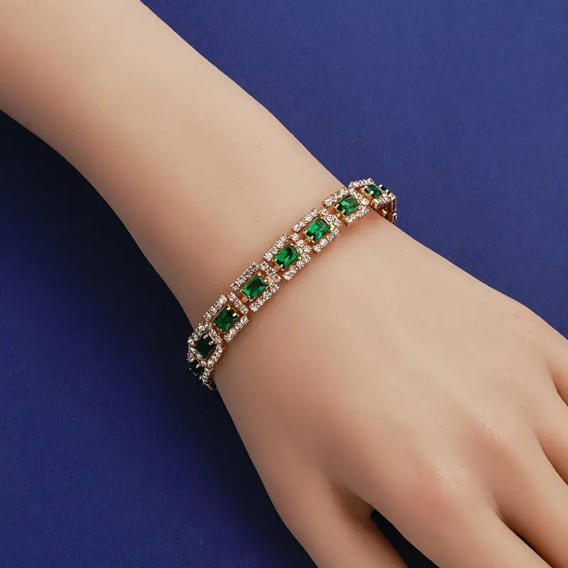 Smaragdgroene statement gouden armband
