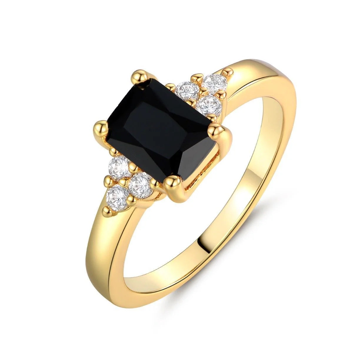 Ring met zwarte spinel baguette