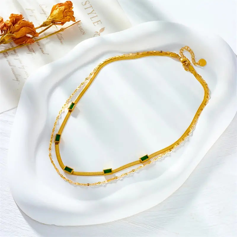 Sorella Gem dubbellaagse retro gouden ketting