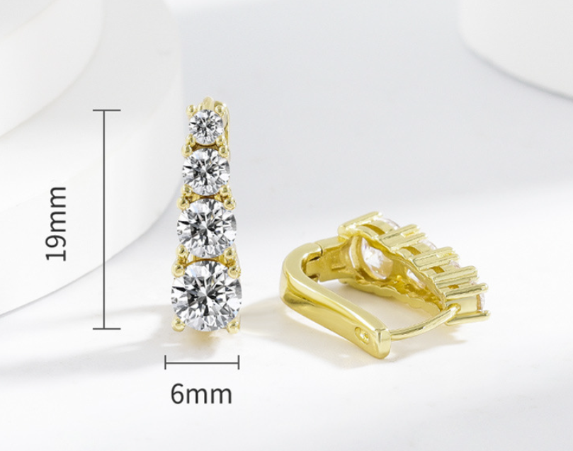 Carol oorbellen met vier stenen